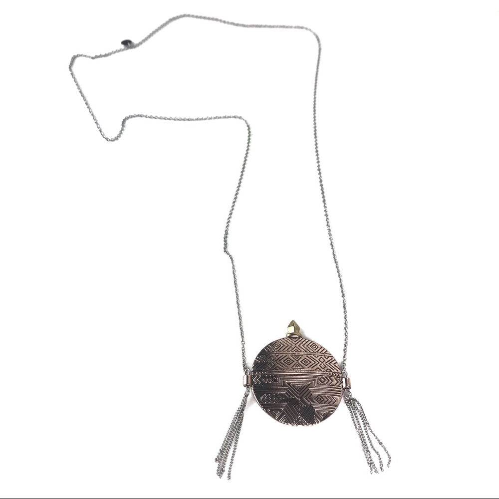 House of Harlow Mosiac Aztec Tassel Long Necklace - Picture 7 of 7